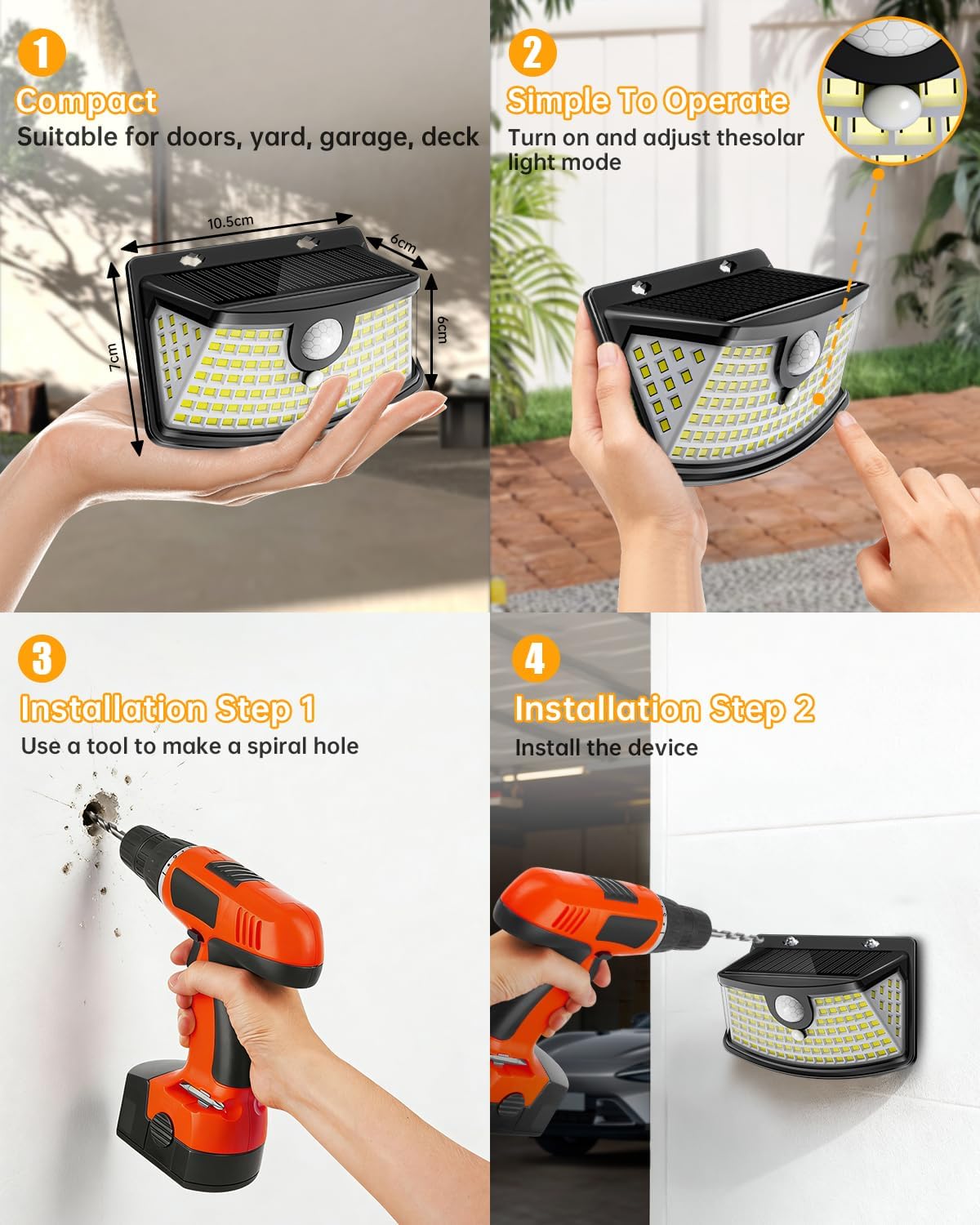 Aootek New Solar Motion Sensor Lights